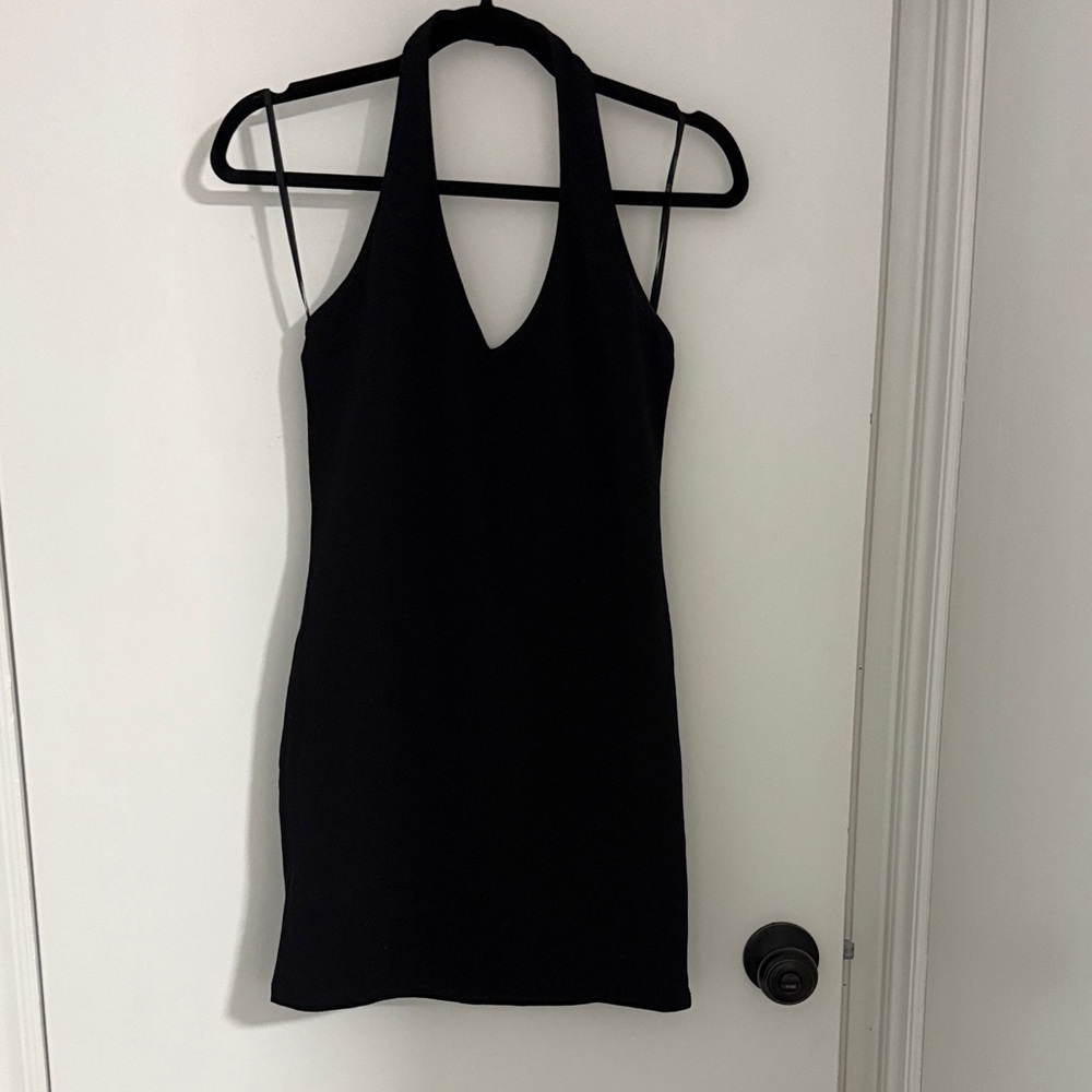 Forever 21 Black Backless Halter Dress